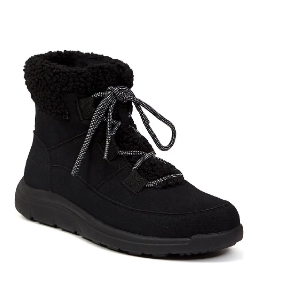 JBU Freeze Black Textile Faux Fur High Top Lace-up Sneaker Boots Size 7.5 NWOB